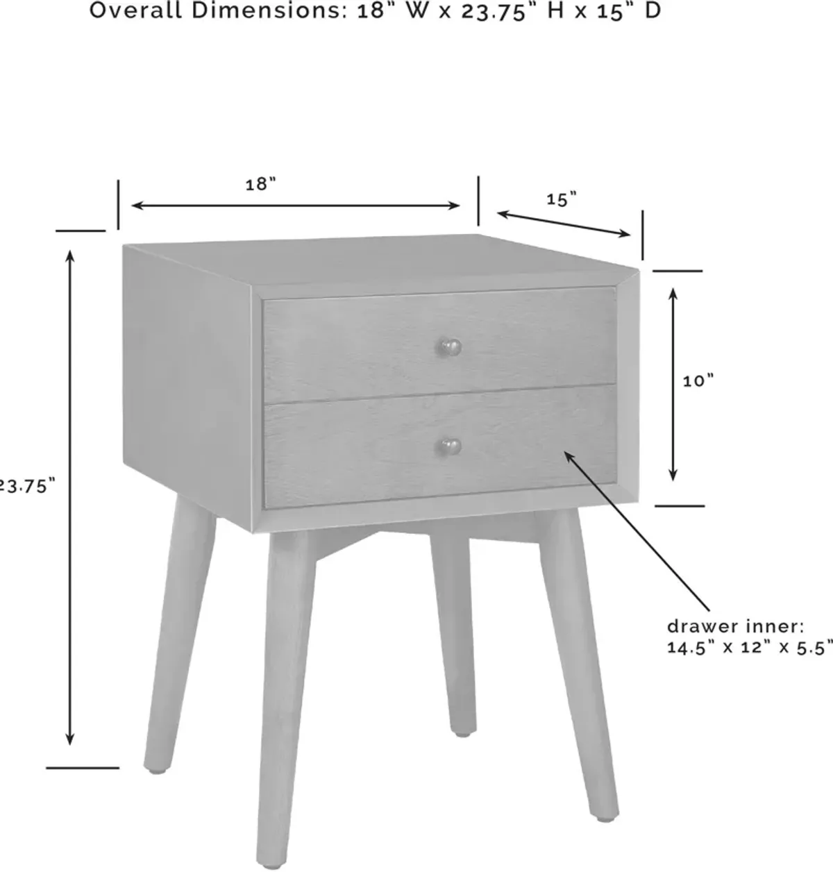 Bruce Nightstand - Brown/Tan