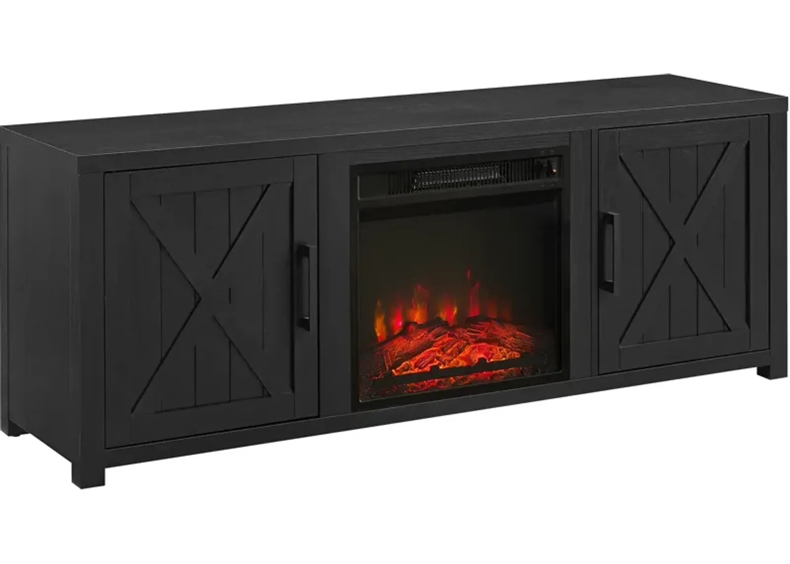 Zyla 58" TV Stand with Fireplace  - Black