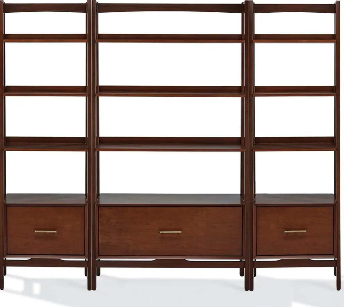 Bruce 3-Piece Etagere Set - Mahogany