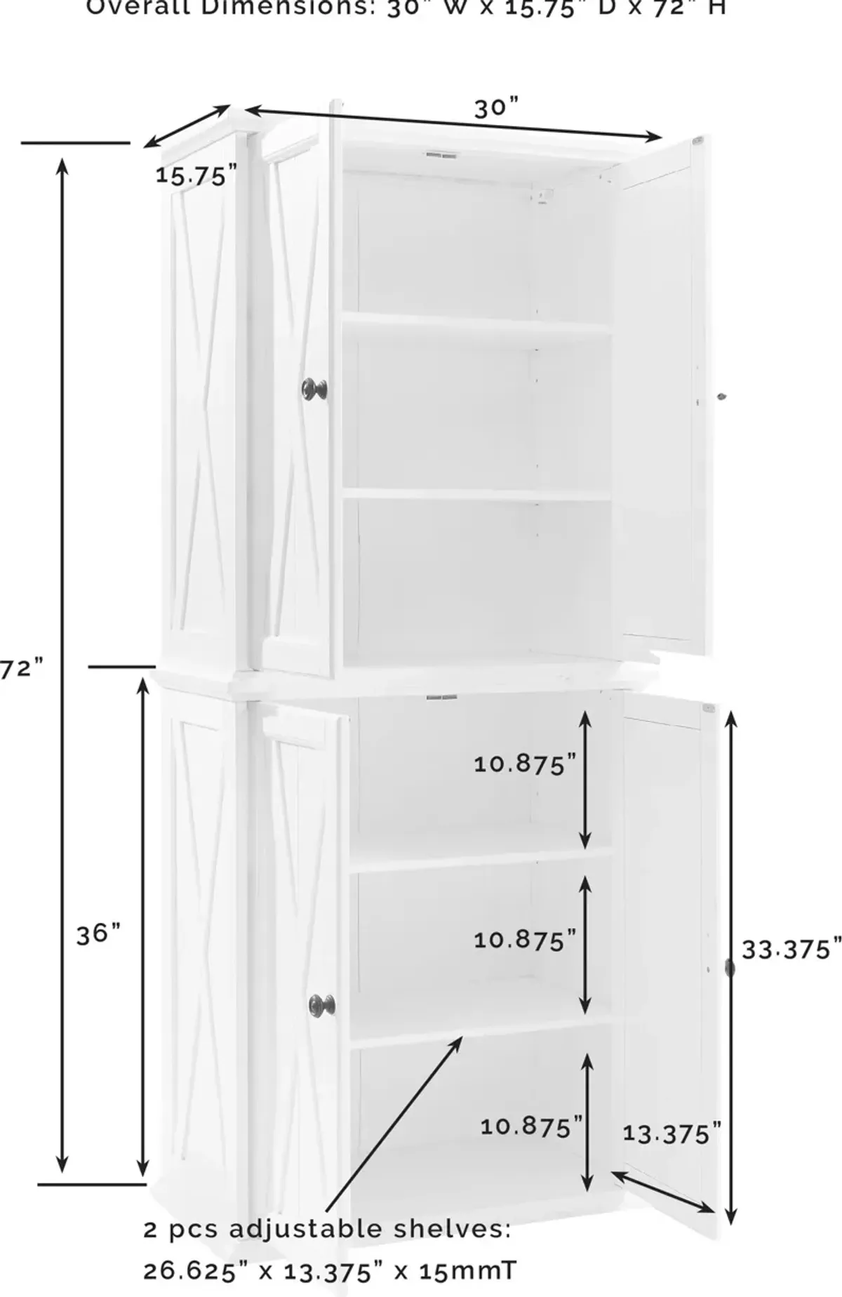 Jansen 2-Piece Stackable Pantry