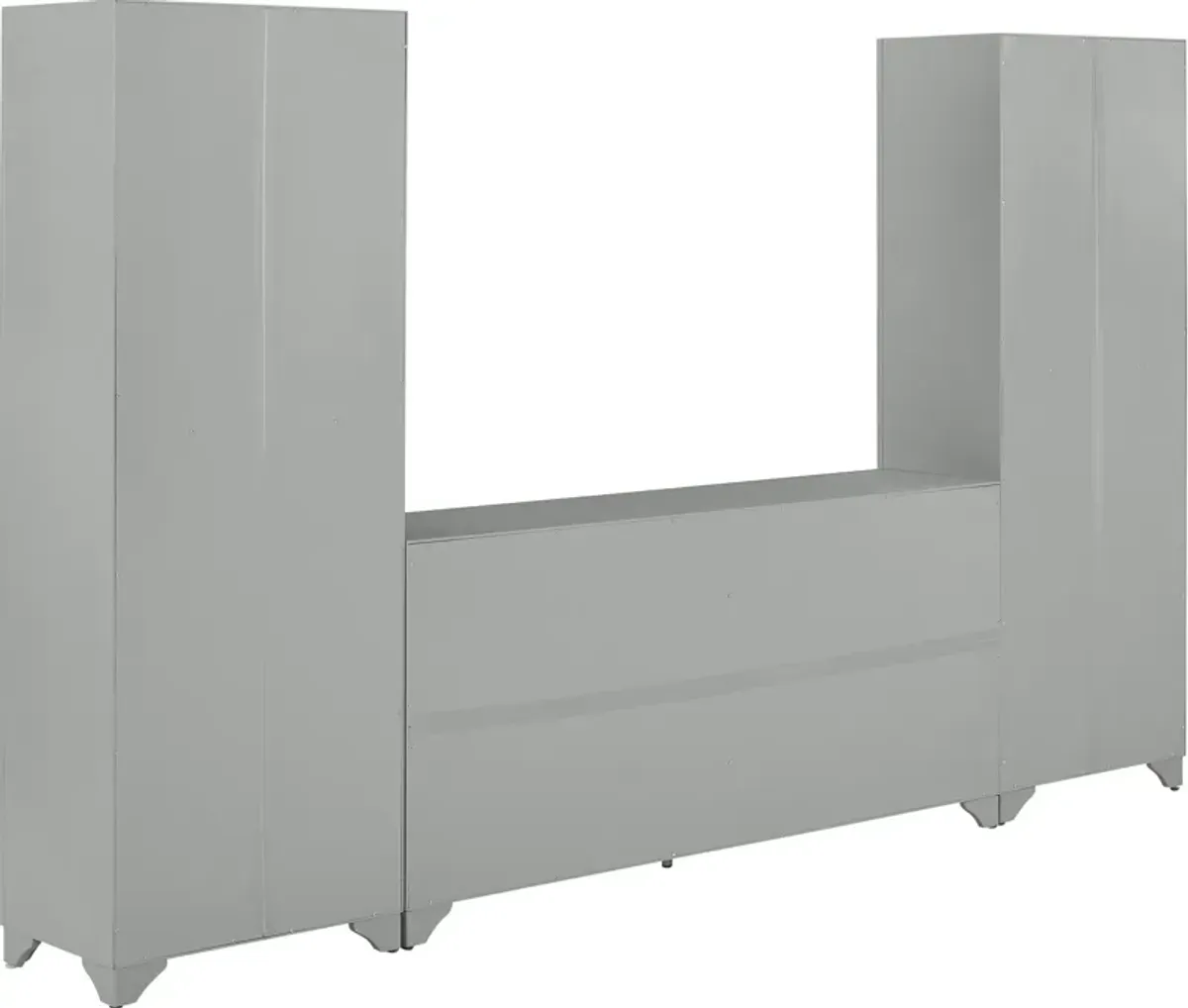 Pierre 2 Pantries and Sideboard Set - Gray