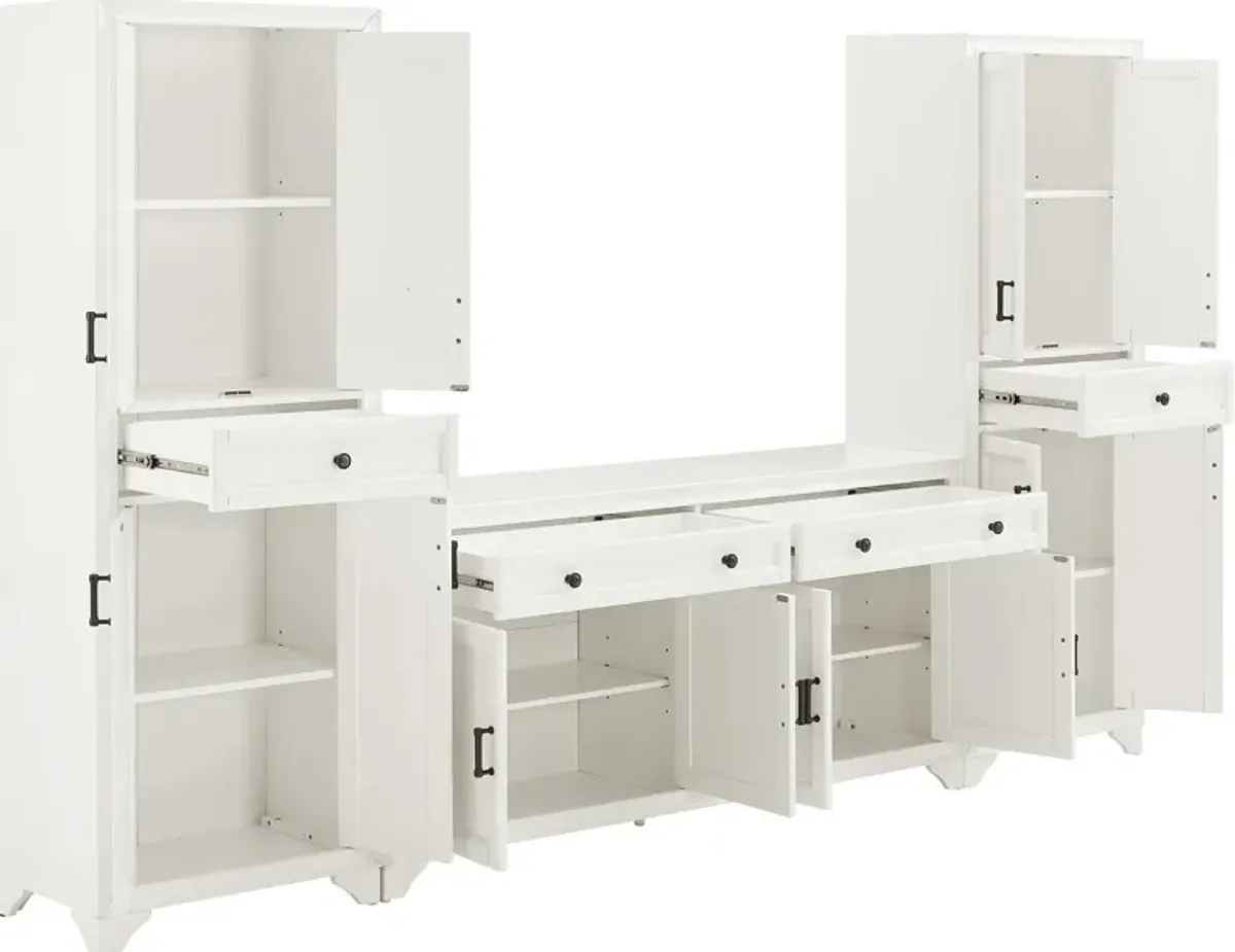 Pierre 2 Pantries and Sideboard Set - White