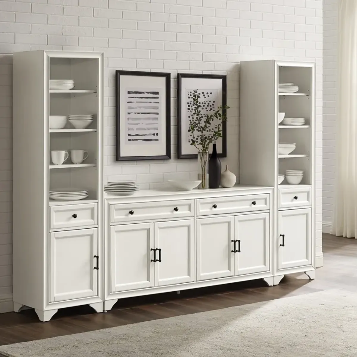 Pierre 2 Bookcases and Sideboard Set - White