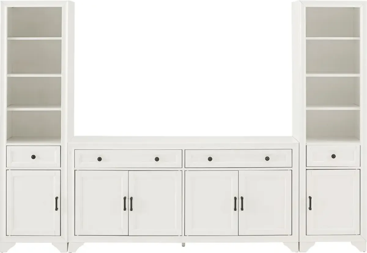 Pierre 2 Bookcases and Sideboard Set - White