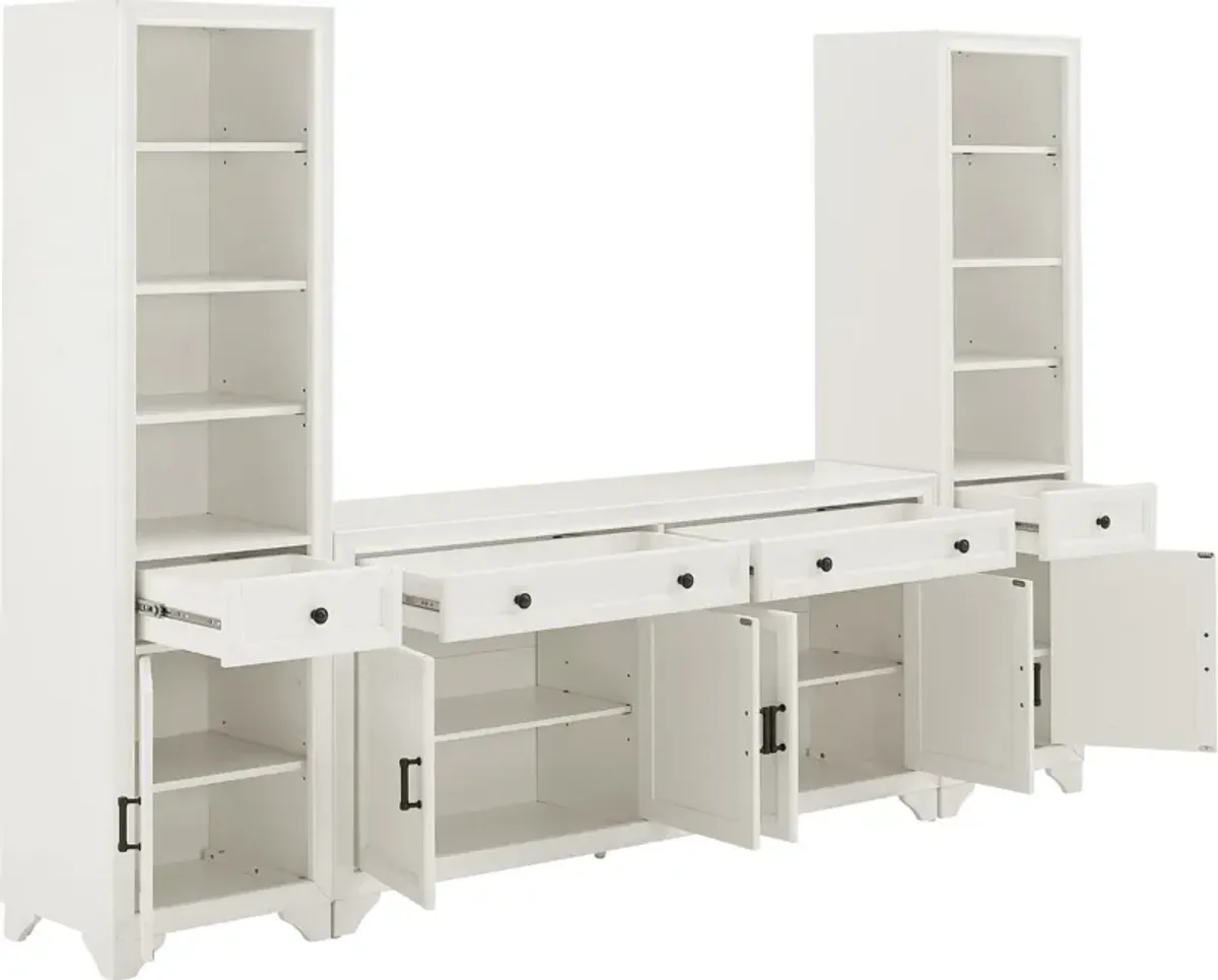 Pierre 2 Bookcases and Sideboard Set - White