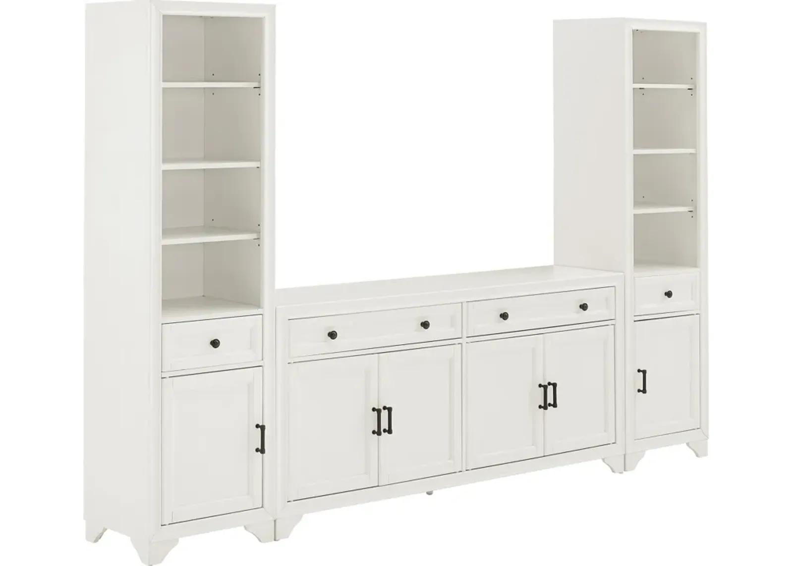 Pierre 2 Bookcases and Sideboard Set - White