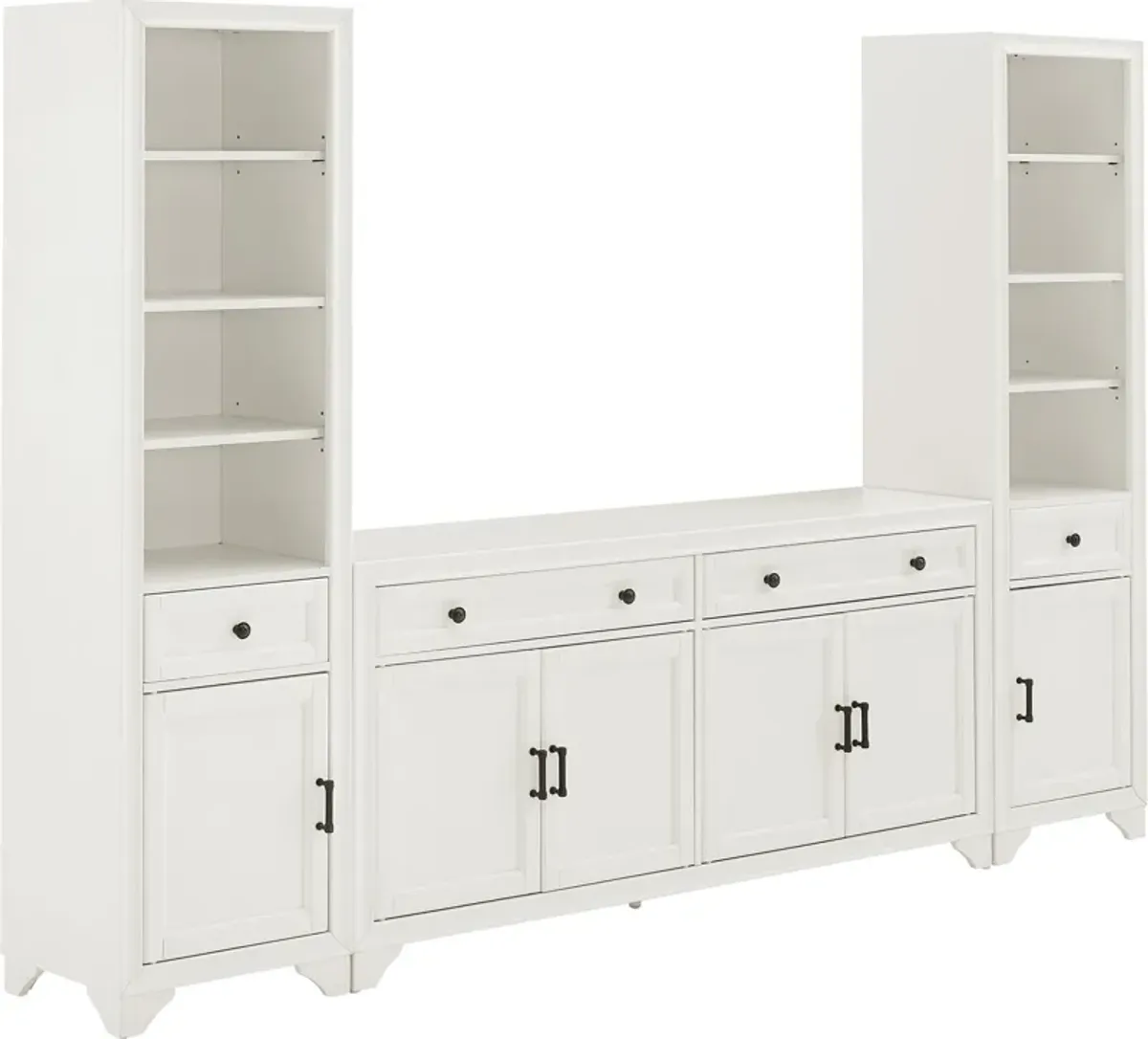 Pierre 2 Bookcases and Sideboard Set - White