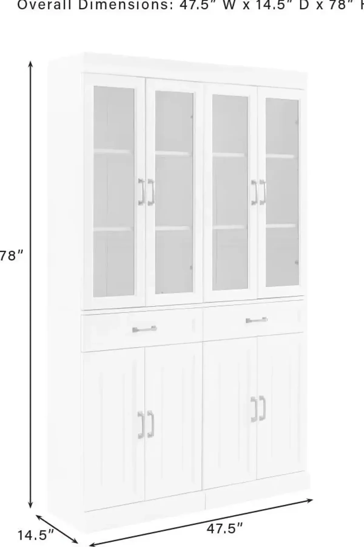 Honnaly 2-Piece Pantry with Glass Doors Set