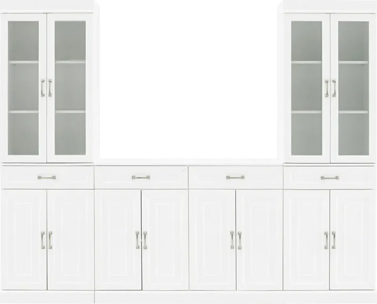 Honnaly 2 Pantries with Glass Doors and Sideboard Set