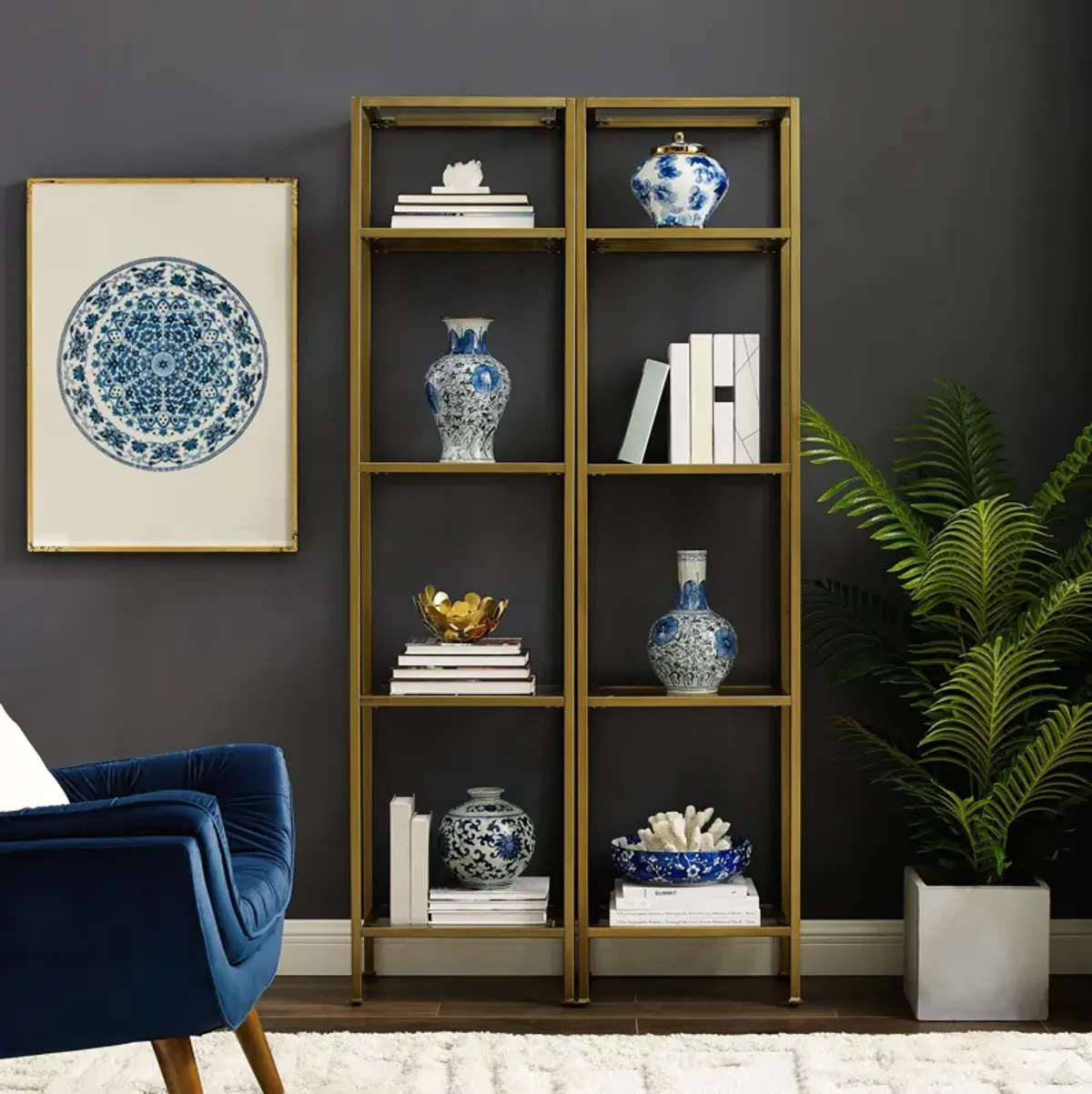 Shea 2-Piece Etagere Set - Gold