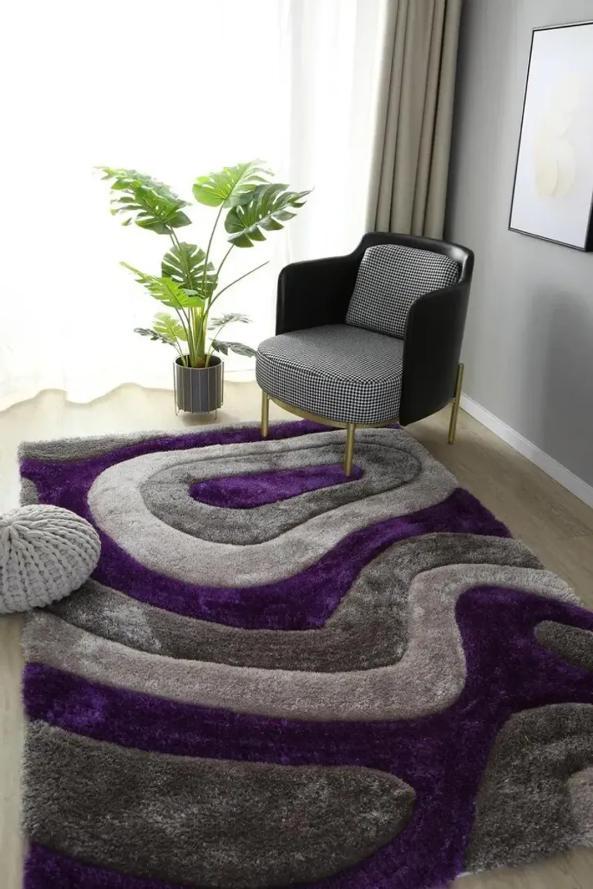 Bayou 5' x 7' Area Rug - Purple/Gray