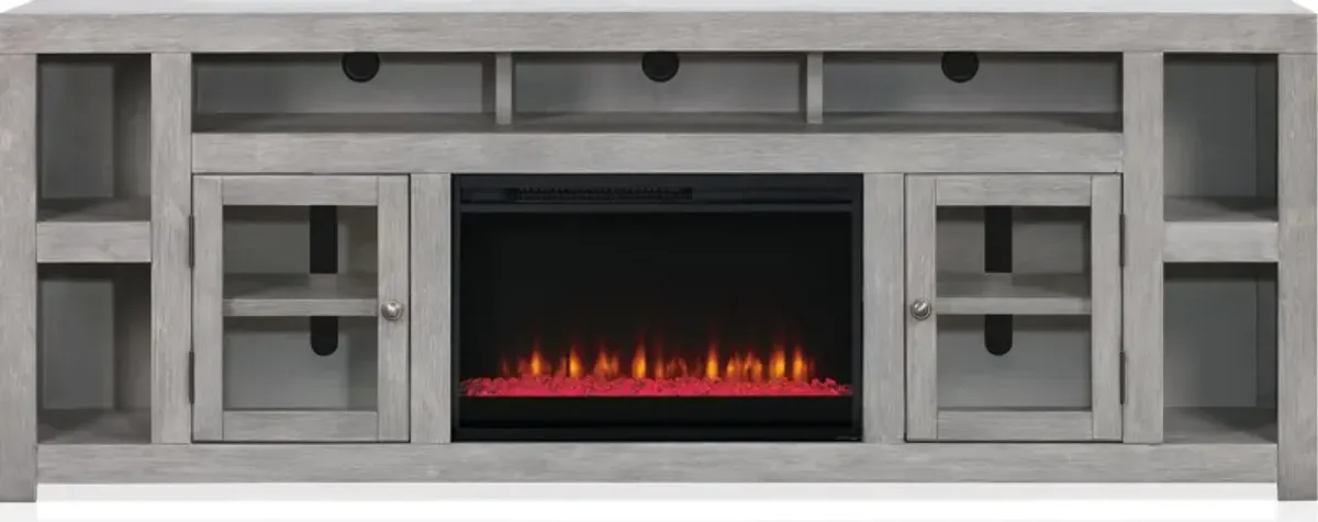 Butler 85" Contemporary Fireplace TV Stand - Gray