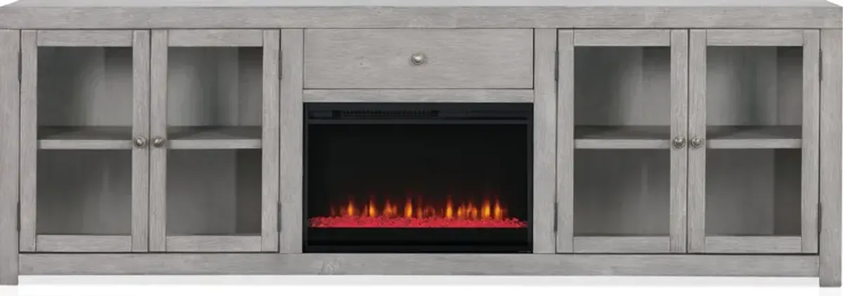 Butler 96" Contemporary Fireplace TV Stand - Gray