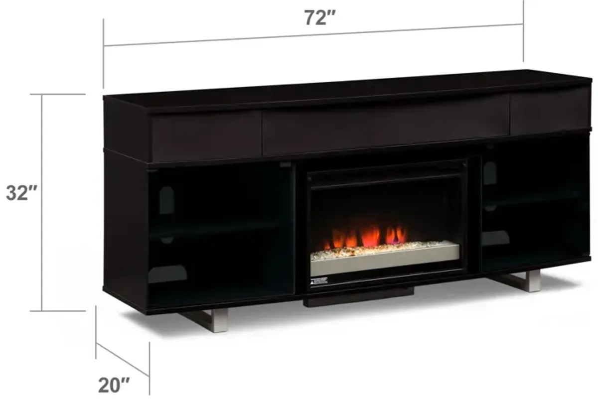 Pacer 72" Contemporary Fireplace TV Stand with Sound Bar - Back