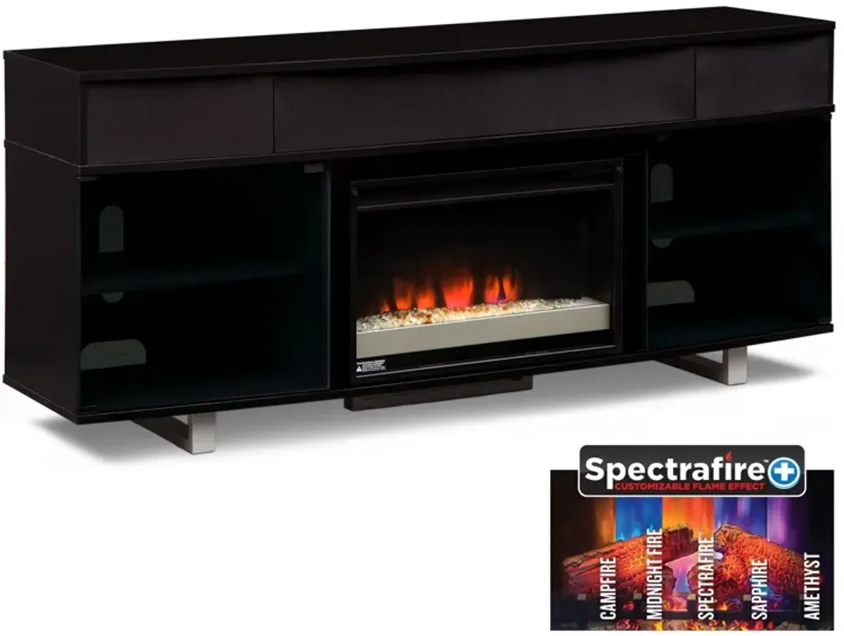 Pacer 72" Contemporary Fireplace TV Stand with Sound Bar - Back