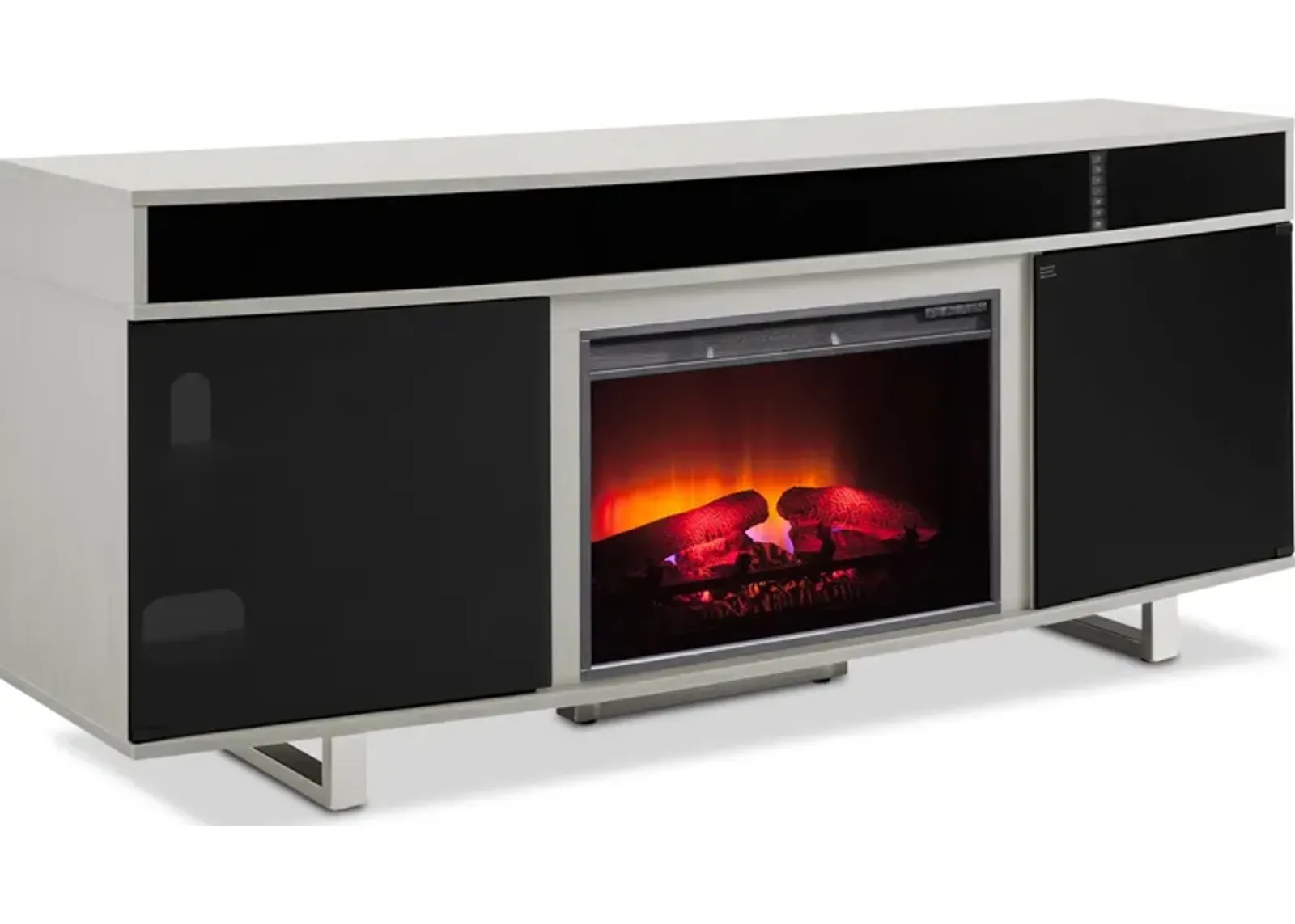 Pacer 72" Traditional Fireplace TV Stand with Sound Bar - Gray