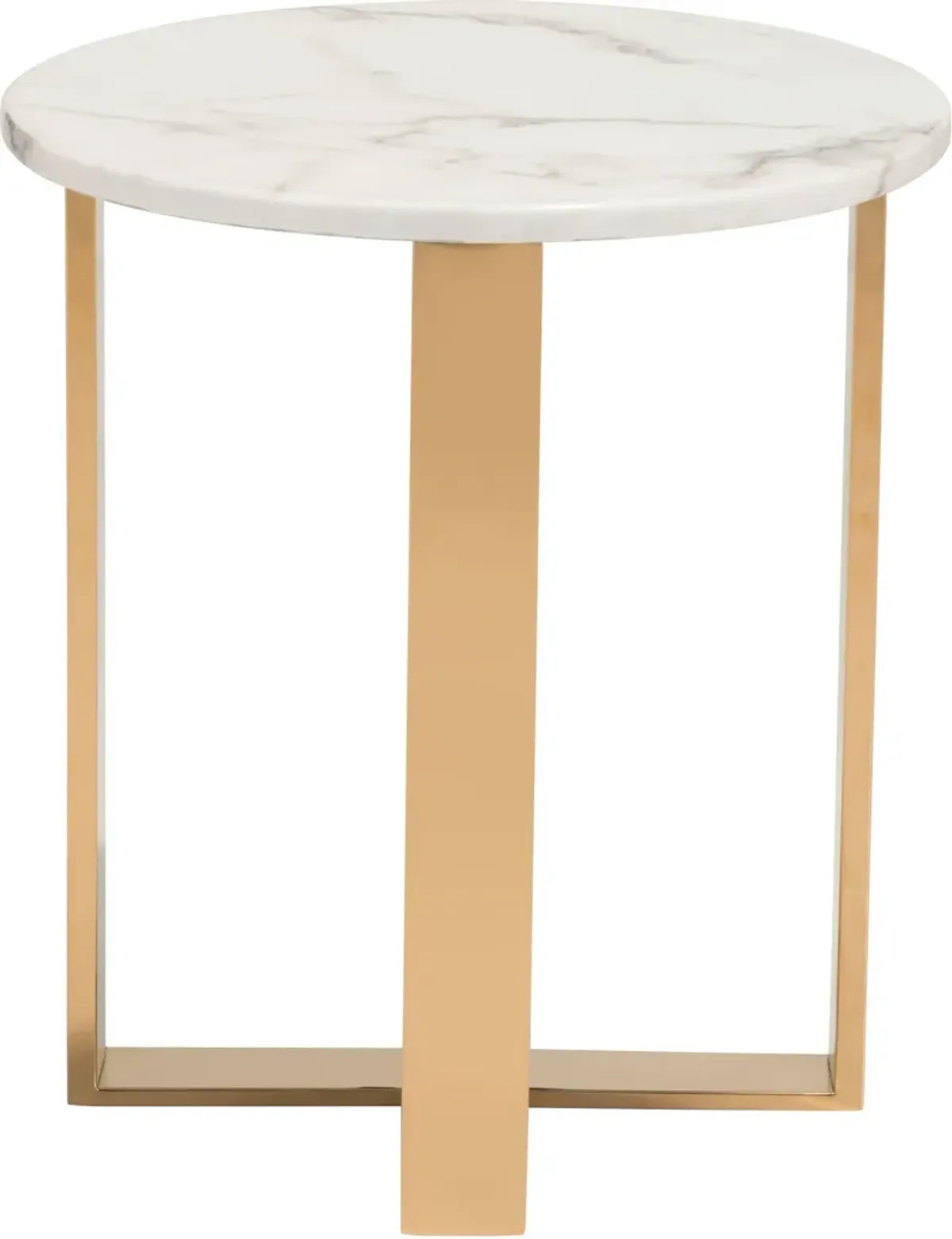 Hammy End Table - White/Gold