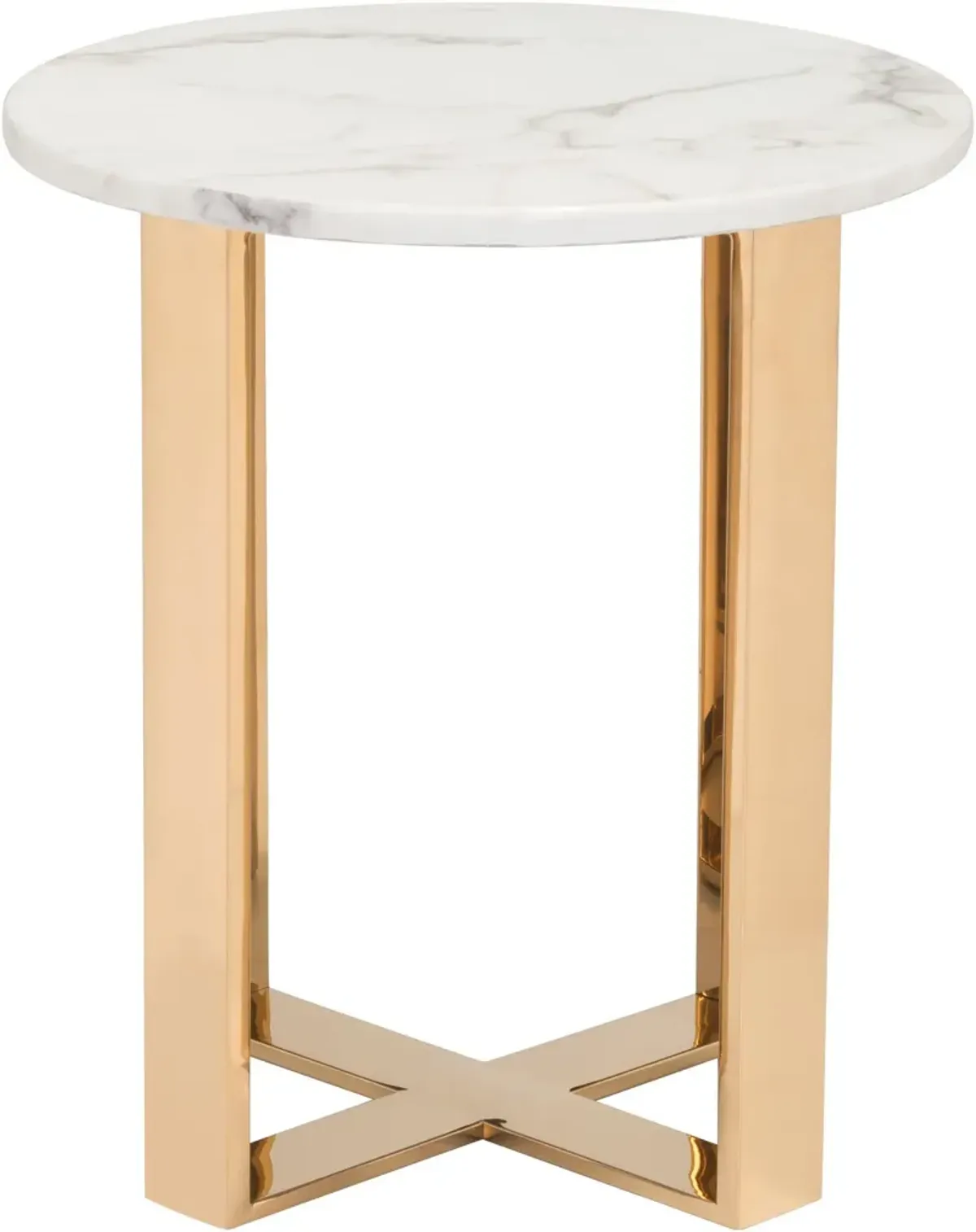 Hammy End Table - White/Gold