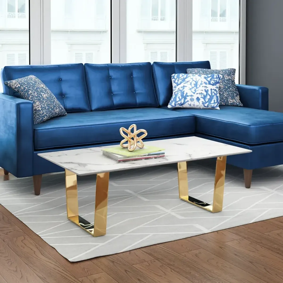 Hammy Coffee Table - White/Gold