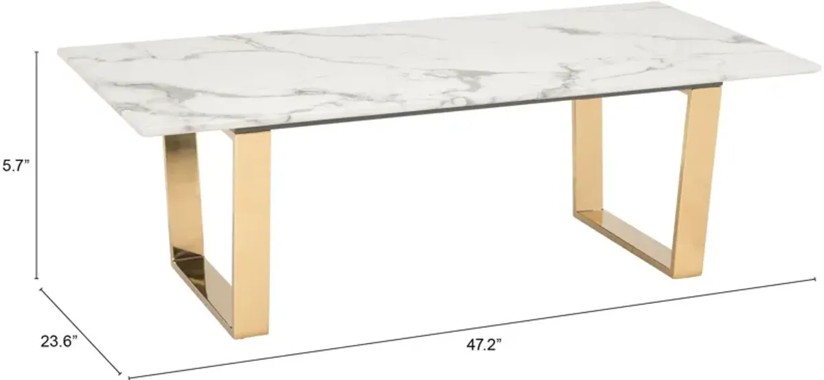 Hammy Coffee Table - White/Gold