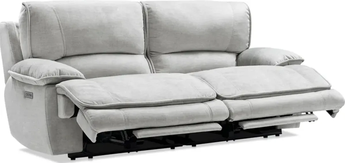 Olsen Dual-Power 2-Piece Reclining Sofa - Silver