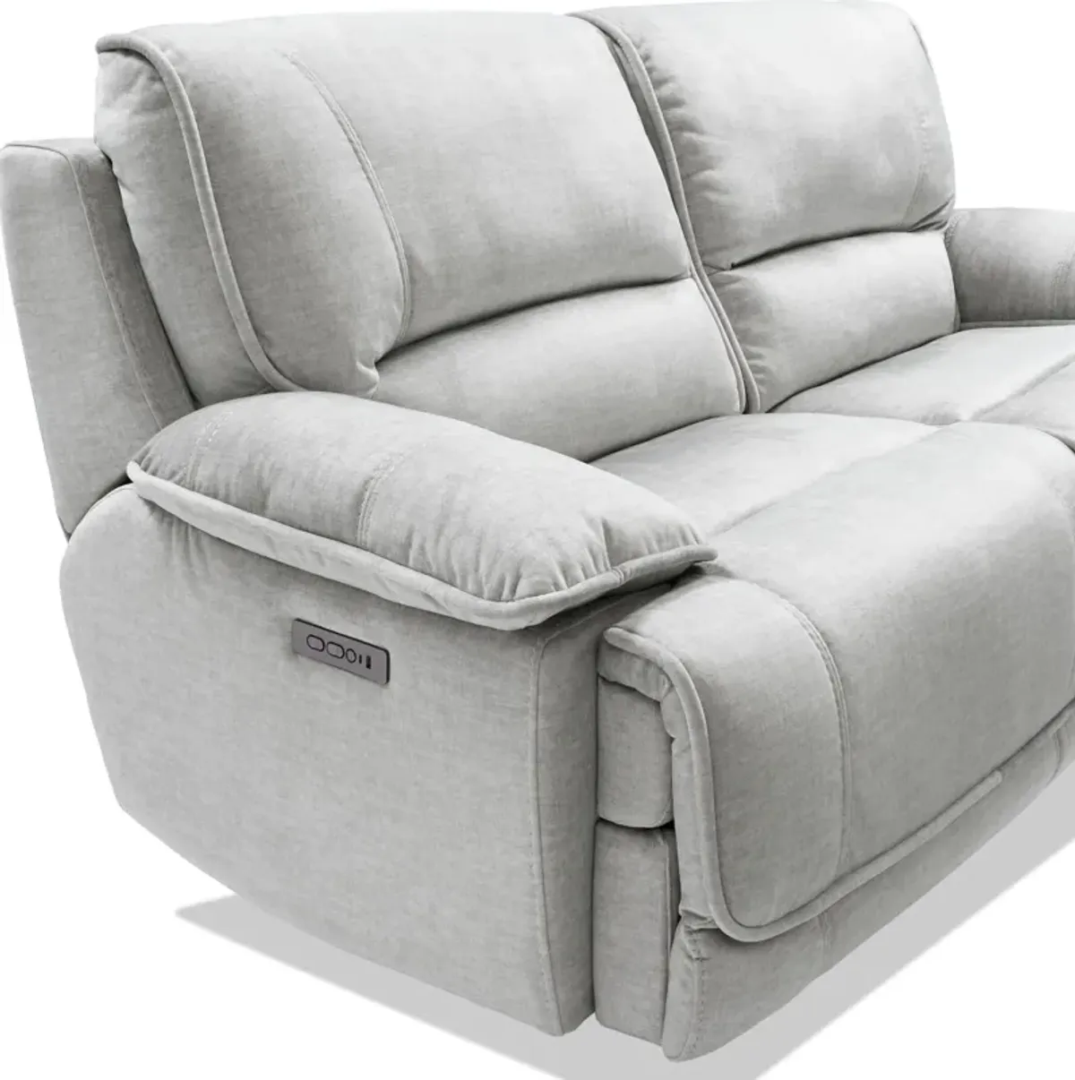 Olsen Dual-Power 2-Piece Reclining Sofa - Silver