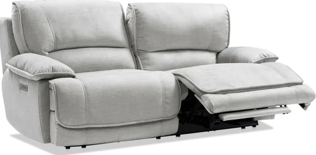 Olsen Dual-Power 2-Piece Reclining Sofa - Silver