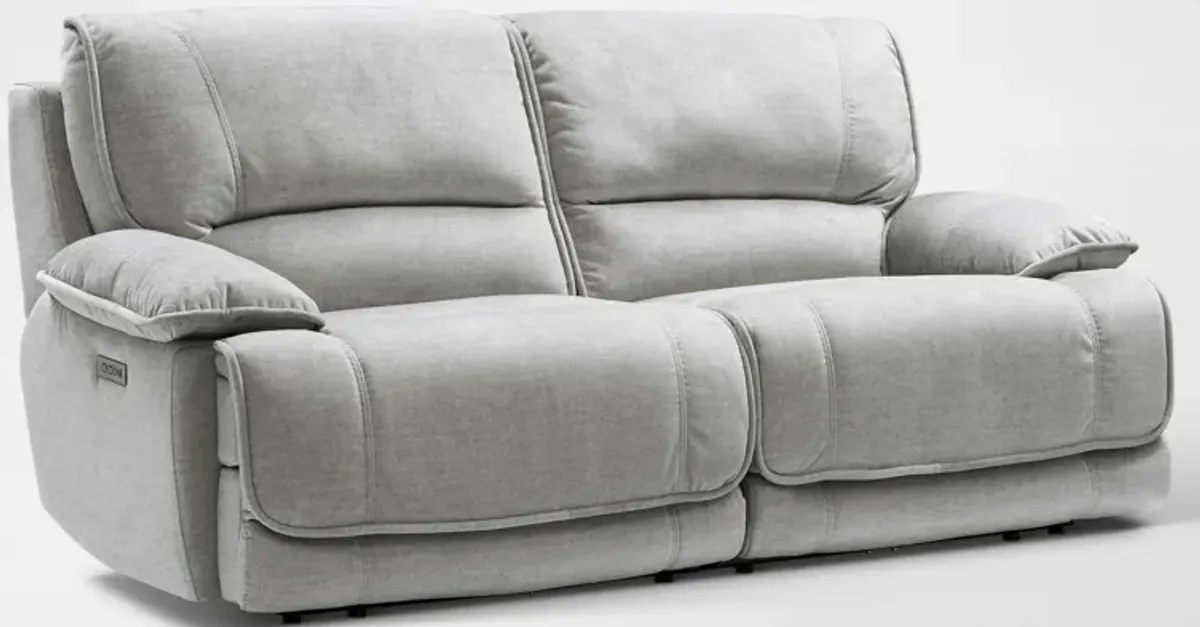 Olsen Dual-Power 2-Piece Reclining Sofa - Silver