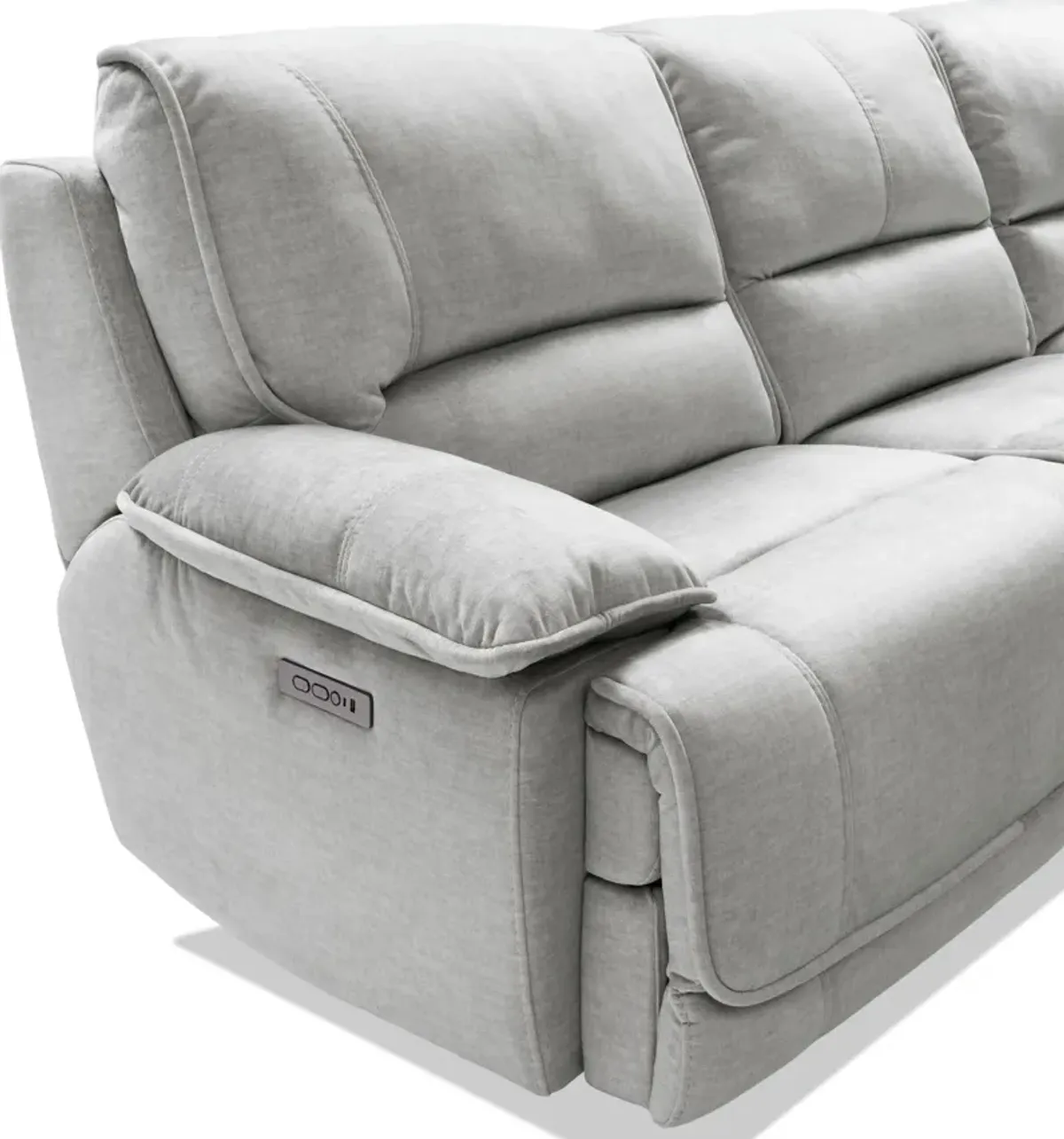 Olsen Dual-Power 3-Piece Reclining Sofa - Silver