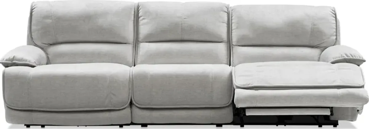 Olsen Dual-Power 3-Piece Reclining Sofa - Silver