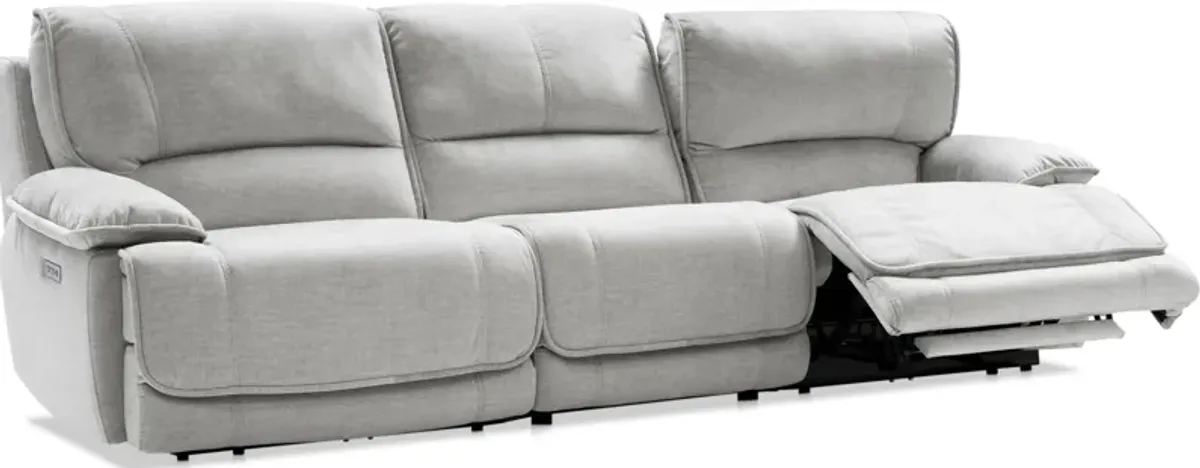 Olsen Dual-Power 3-Piece Reclining Sofa - Silver