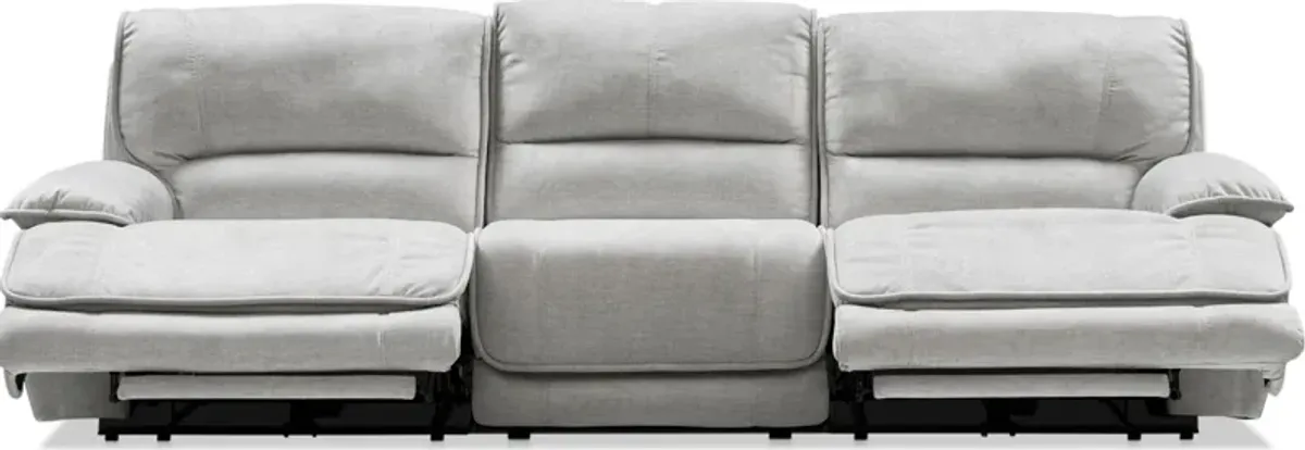 Olsen Dual-Power 3-Piece Reclining Sofa - Silver