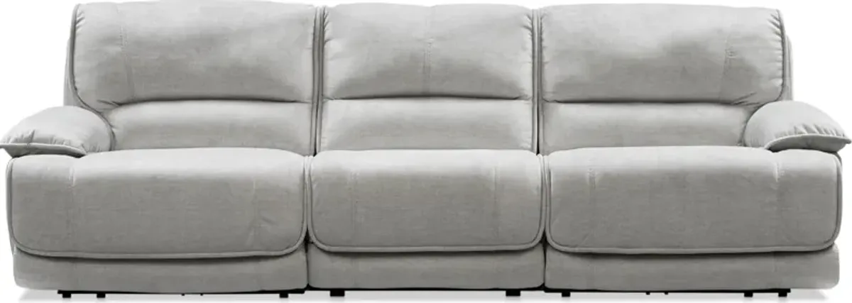 Olsen Dual-Power 3-Piece Reclining Sofa - Silver