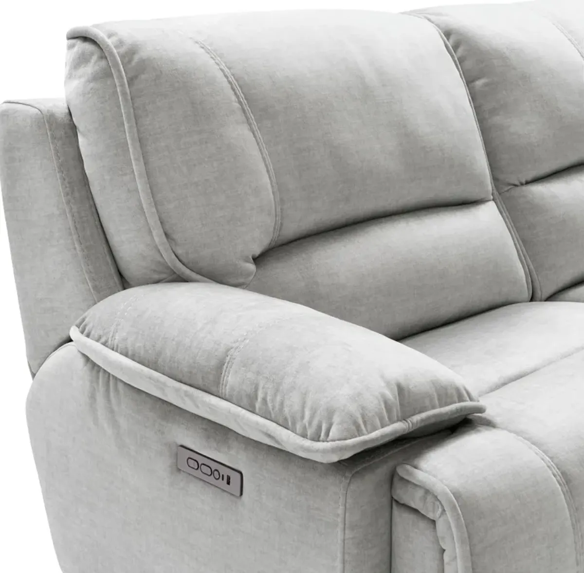 Olsen Dual-Power 3-Piece Reclining Sofa - Silver