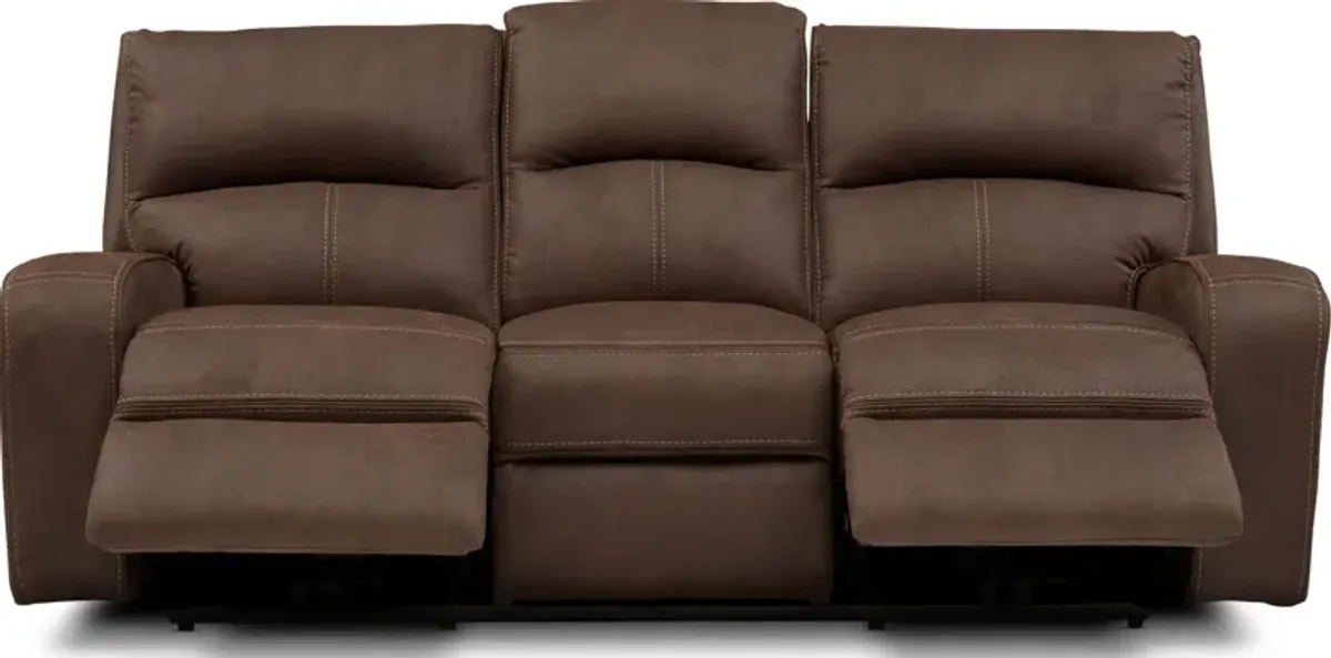 Burke Dual-Power Reclining Sofa - Brown