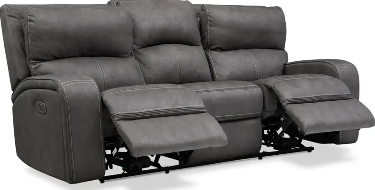 Burke Dual-Power Reclining Sofa - Charcoal