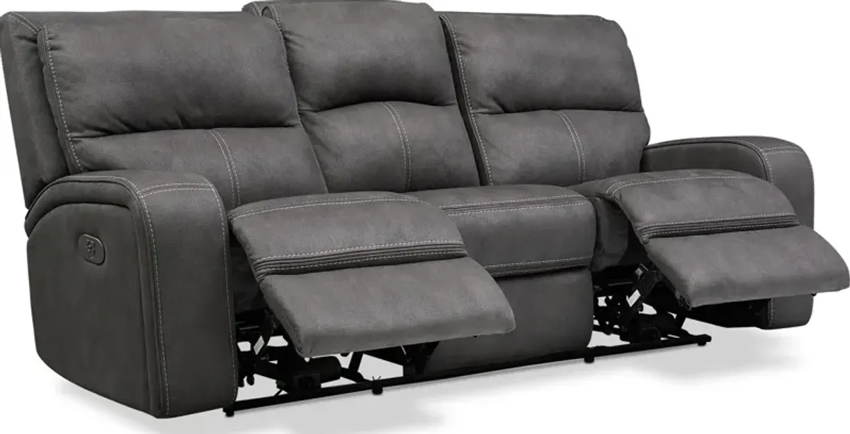 Burke Dual-Power Reclining Sofa - Charcoal