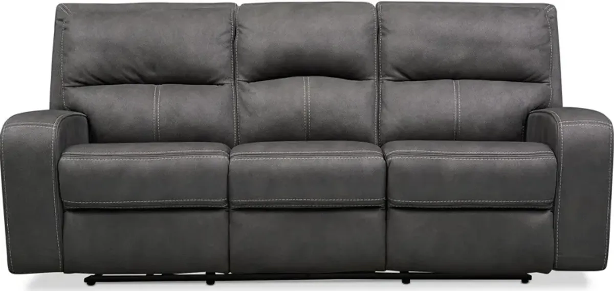 Burke Dual-Power Reclining Sofa - Charcoal