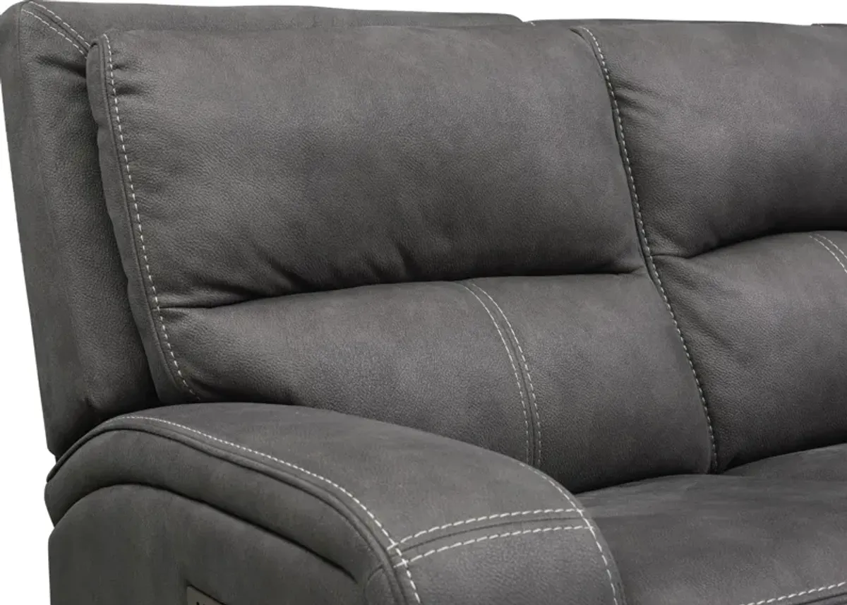 Burke Dual-Power Reclining Sofa - Charcoal