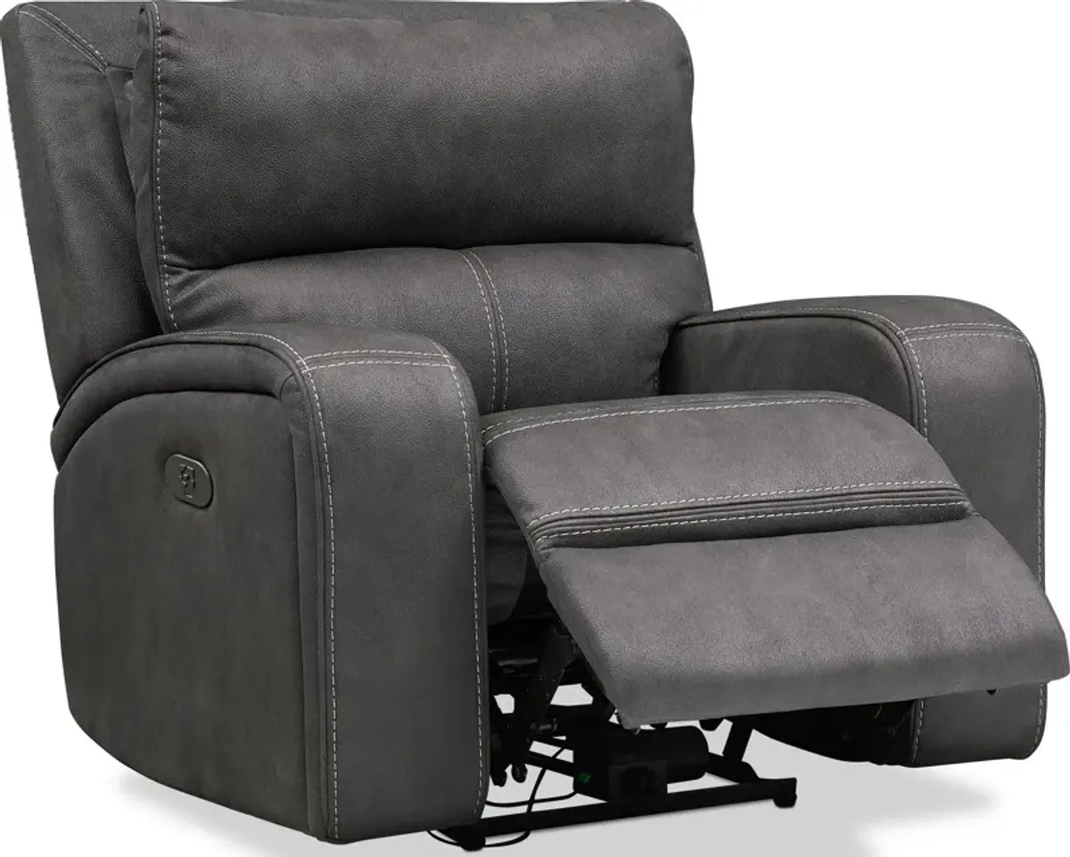 Burke Dual-Power Recliner - Charcoal