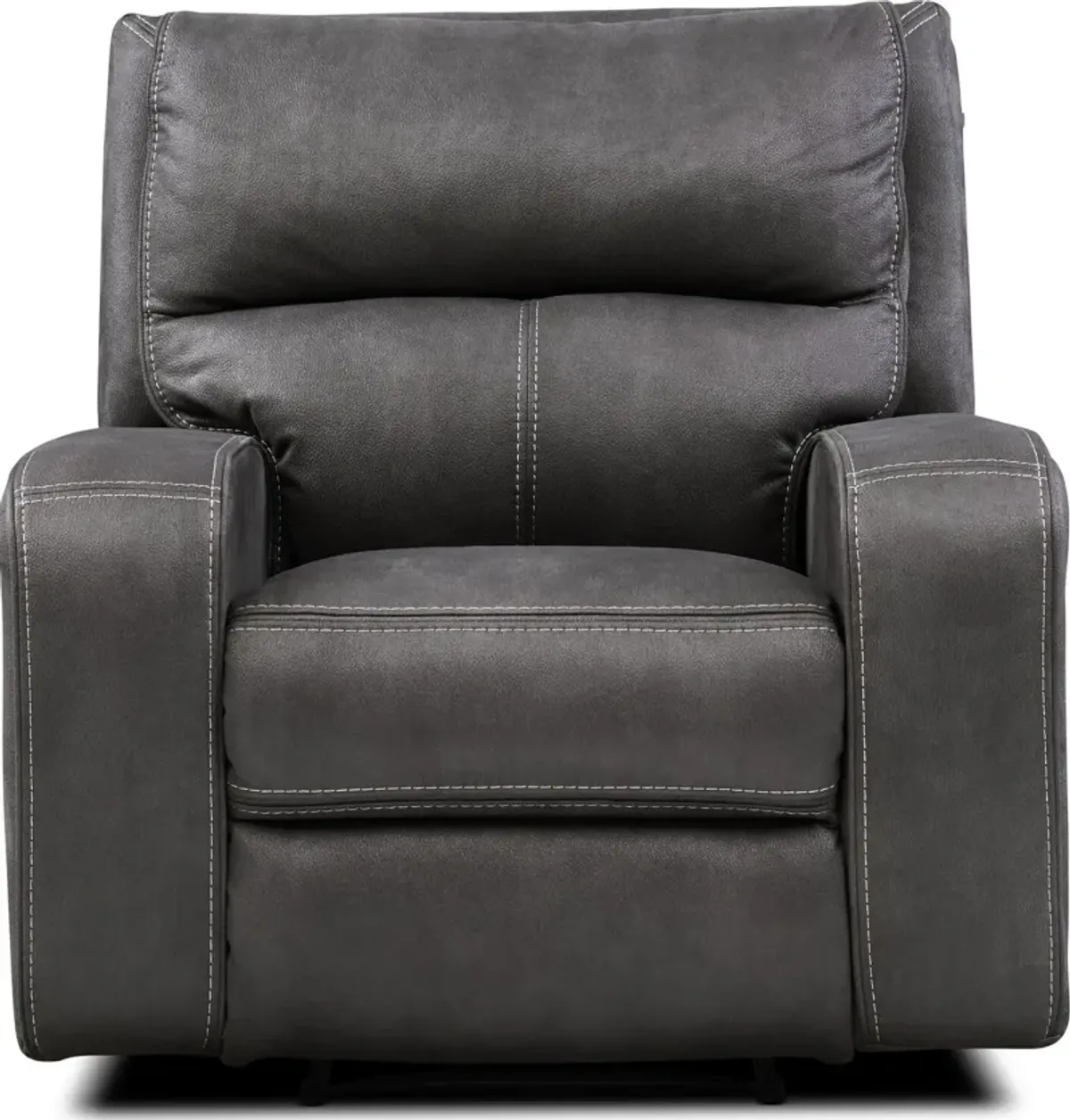 Burke Manual Reclining Sofa and Recliner Set - Charcoal