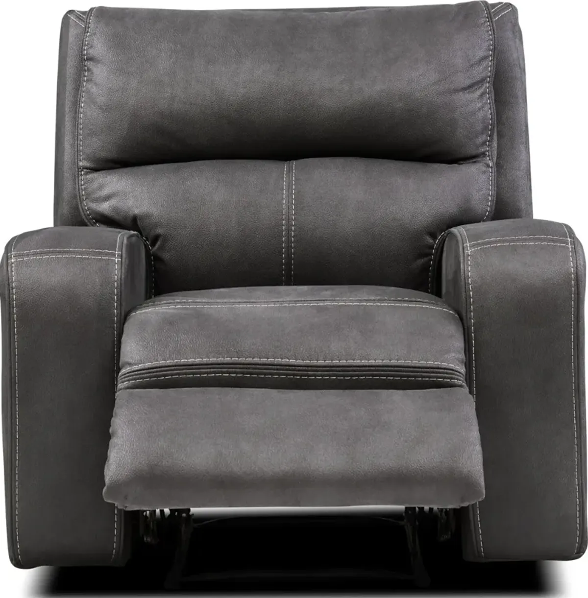 Burke Manual Reclining Sofa and Recliner Set - Charcoal