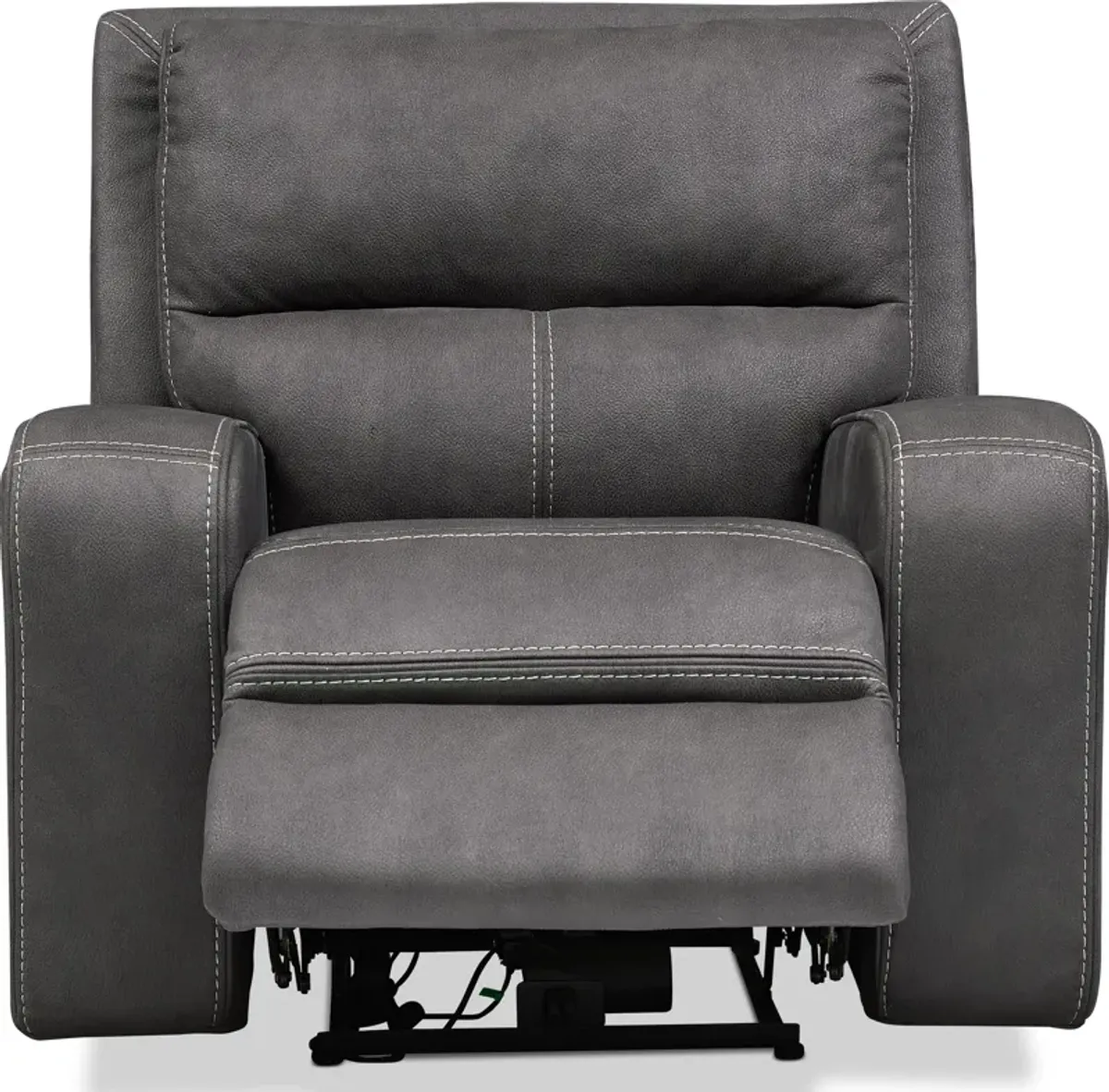 Burke Dual-Power Reclining Sofa and Recliner Set - Charcoal