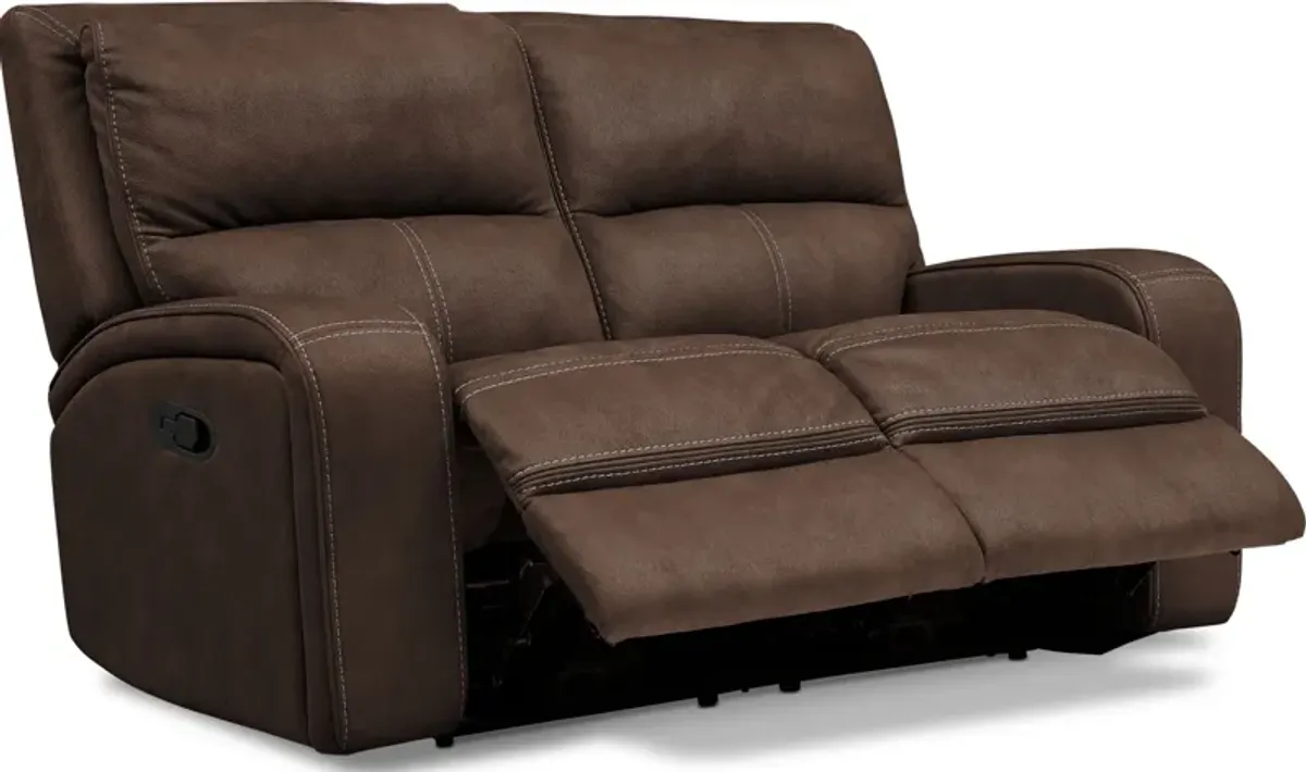 Burke Manual Reclining Loveseat - Brown