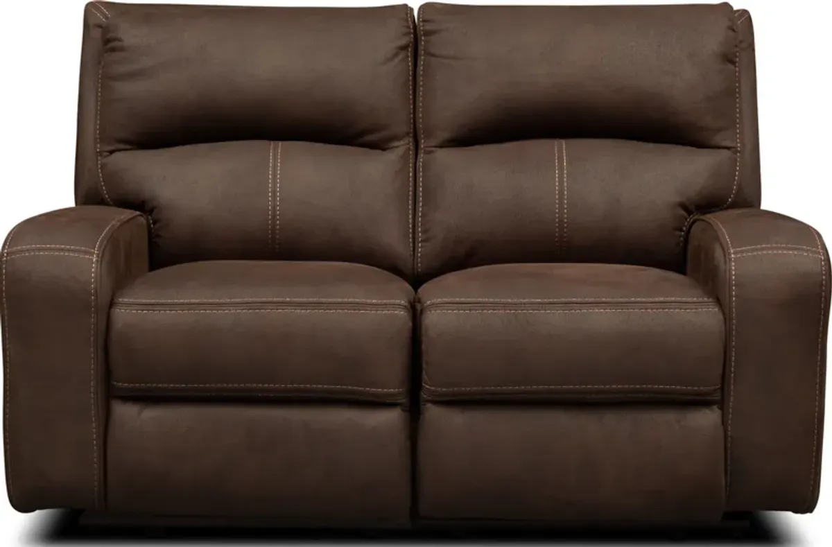 Burke Dual-Power Reclining Loveseat - Brown