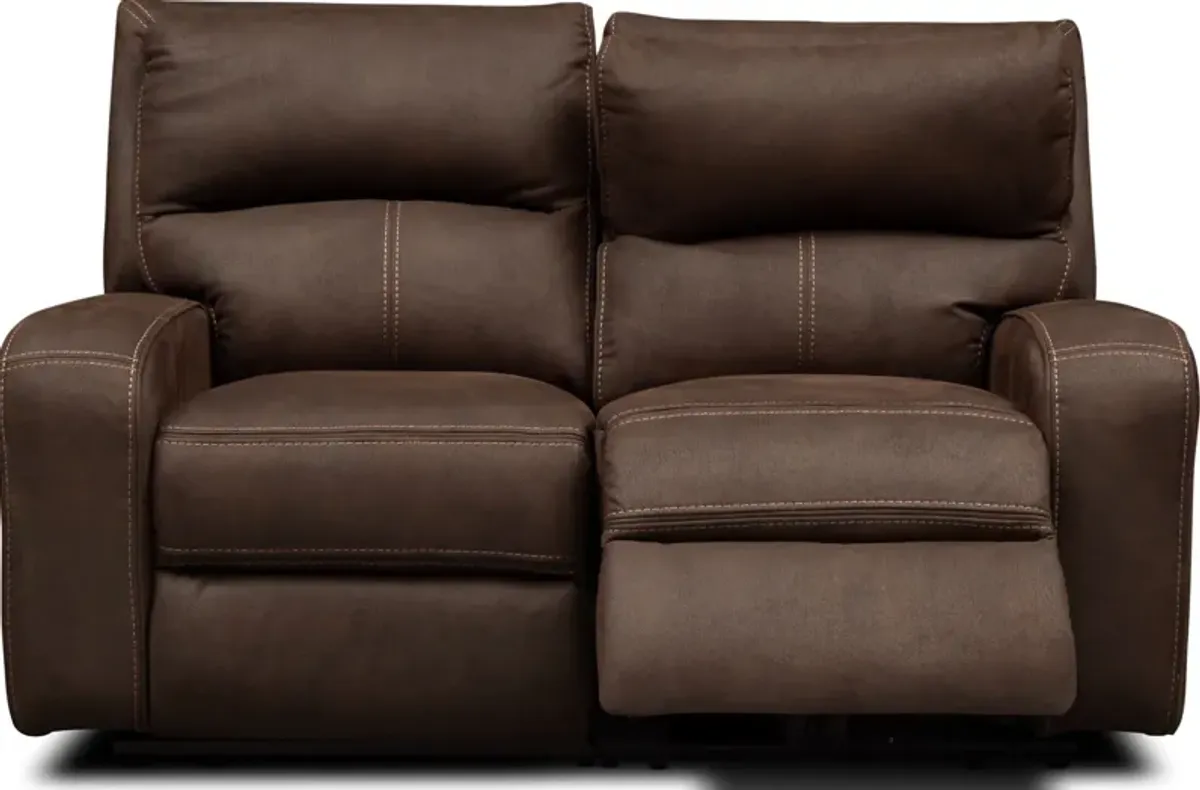 Burke Dual-Power Reclining Loveseat - Brown