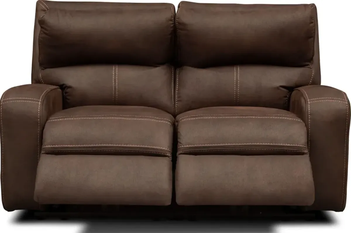 Burke Dual-Power Reclining Loveseat - Brown