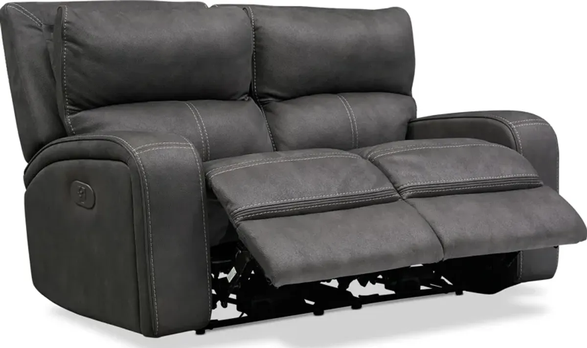 Burke Dual-Power Reclining Loveseat - Charcoal