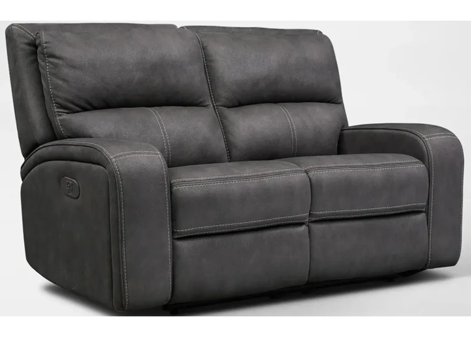 Burke Dual-Power Reclining Loveseat - Charcoal