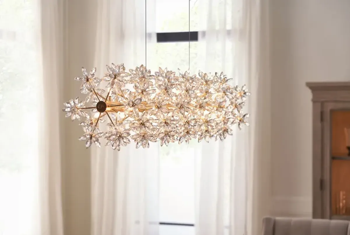 Bouquet 18-Light Rectangle Chandelier by Michael Amini